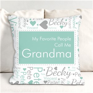 Personalized Favorite People Call Me Word-Art Throw Pillow | Mother's Day Personalized Gifts for Grandma