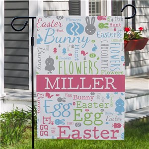 Personalized Spring Garden Flags |Easter Word Art Garden Flag