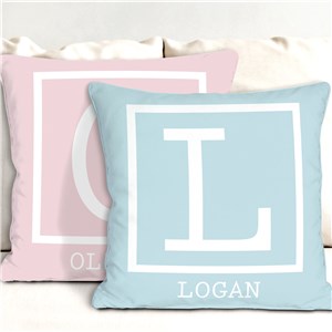 Baby Monogram Personalized Throw Pillow | Personalized Gifts for Kids