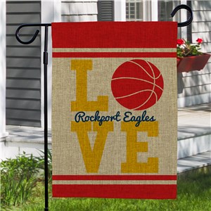 Personalized Love Sports Burlap Garden Flag 830106192BX