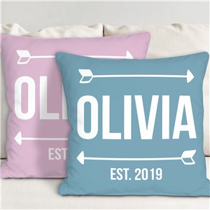 Personalized Baby Arrows Throw Pillow | Personalized Throw Pillows