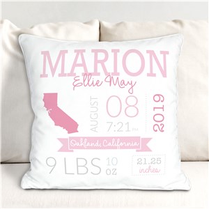 Personalized Baby State Throw Pillow | Unique Baby Shower Gift