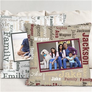 Personalized Memories Word-Art Throw Pillow | Photo Pillows