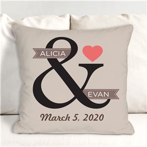 Personalized Heart Couples Throw Pillow | Personalized Valentines Throw Pillows