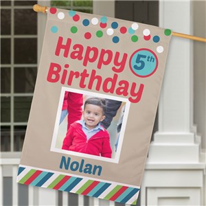 Personalized Birthday Celebration Photo House Flag | Personalized Birthday Flags