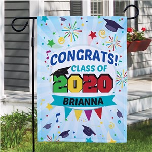 Personalized Congrats Fireworks Garden Flag | Personalized Garden Flags