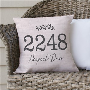 Address Throw Pillow | Outdoor Address Pillow