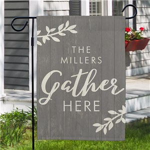 Gather Here Personalized Garden Flag | Family Name Personalized Flags