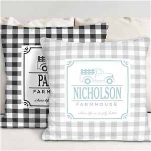 Personalized Farmhouse Throw Pillow | Personalized Throw Pillows