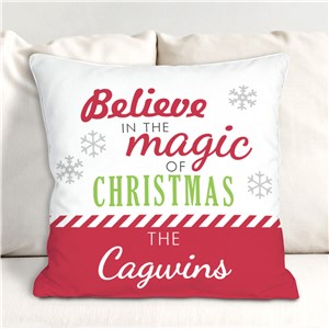 Personalized Believe In The Magic Of Christmas Throw Pillow | Personalized Throw Pillow