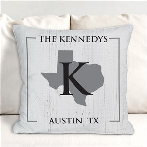 Personalized Throw Pillow | State and Name Pillow