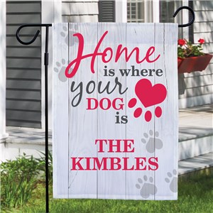 Custom Pet Garden Flags | Home Is Where Your Dog Is Flag