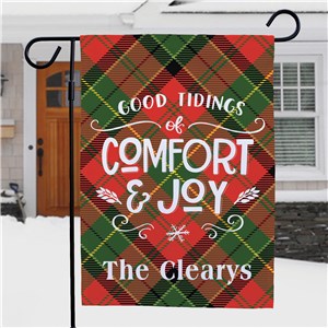 Personalized Holiday Flags | Plaid Christmas Decor