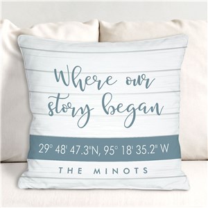 Personalized Housewarming Gifts | Pillow With Geographic Coordinates