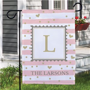 Valentine's Day Flag with Family Name | Valentine Flag with Initial