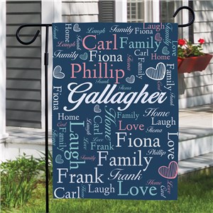 Home Family Word Art Garden Flag