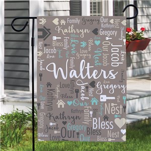 Bless Our Nest Word Art Garden Flag