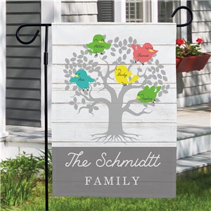 Personalized Family of Birds Garden Flag