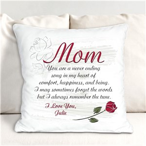 Personalized A Mother's Song Throw Pillow | Personalized Mother's Day Pillow