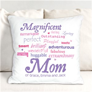 Personalized Magnificent Mom Throw Pillow | Mom Pillow