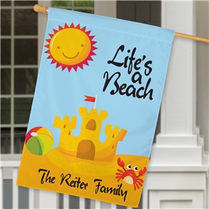 Personalized Life's A Beach House Flag | Personalized House Flags