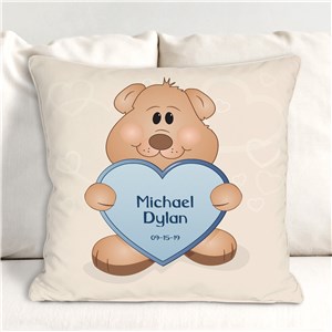 Teddy Bear New Baby Personalized Throw Pillow | Personalized Baby Pillows