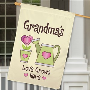 Personalized Love Grows Here House Flag | Personalized Gifts For Grandma