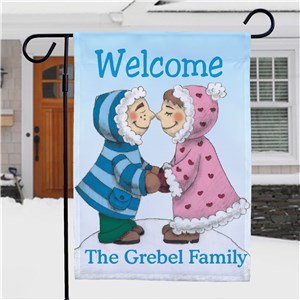 Eskimo Couple Personalized Garden Flag | Personalized Garden Flags