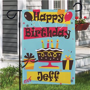 Personalized Happy Birthday Garden Flag | Personalized Garden Flags