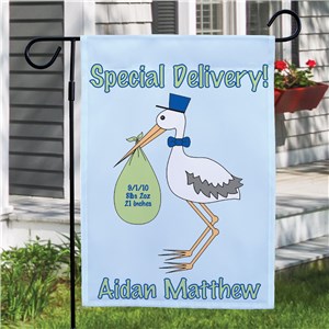 Special Delivery Baby Boy Announcement Garden Flag 83036922