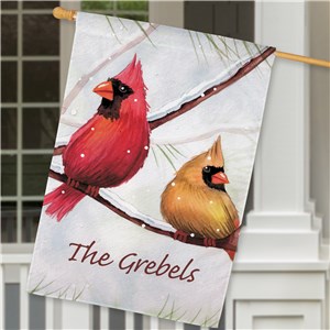 Personalized Cardinals House Flag | Personalized Christmas Flags