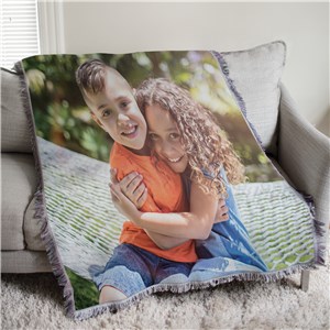 Personalized Family Photo Tapestry Throw Blanket | Mother's Day Gifts