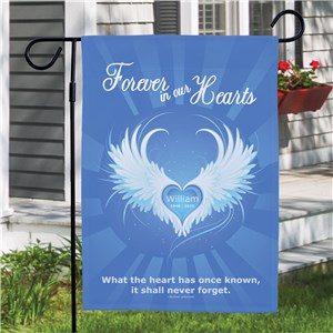 Personalized Forever In Our Hearts Sympathy Garden Flag | Personalized Garden Flags