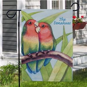 Personalized Love Birds Garden Flag | Personalized Garden Flags