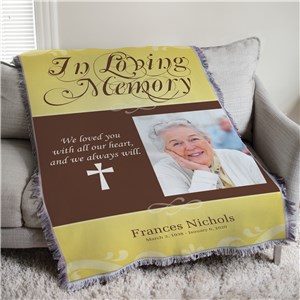 Personalized In Loving Memory Photo Throw Blanket | Personalized Memorial Gifts