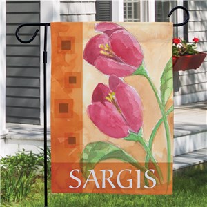 Personalized Red Tulips Welcome Garden Flag | Mother's Day Gifts