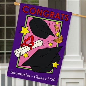 Personalized Graduation Flag For Her | Graduation Gifts