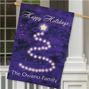 Personalized Happy Holidays Christmas House Flag 83060412L