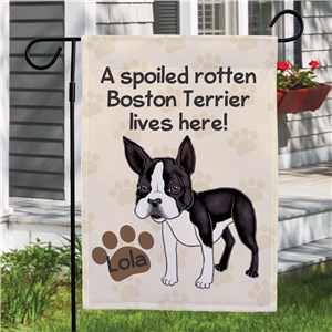 Personalized Boston Terrier Spoiled Here Garden Flag 8306641BT2