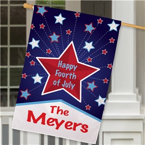 Personalized Happy 4th House Flag | Personalized House Flags