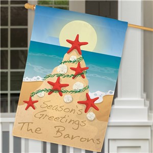 Personalized Tropical Christmas House Flag | Personalized Christmas Decorations