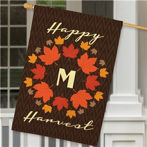 Personalized Happy Harvest House Flag 83080632L