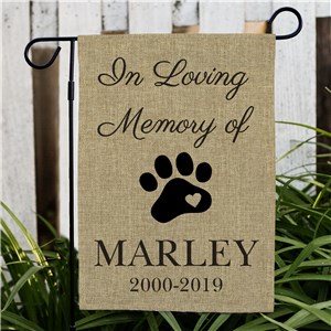 Pet Memorial Personalized Burlap Garden Flag | Memorial Flags 