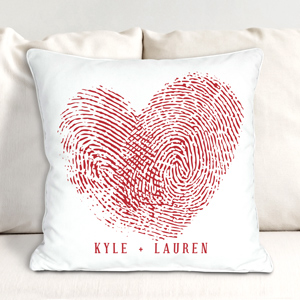 Couples Fingerprints Throw Pillow | Valentine Pillow Cases