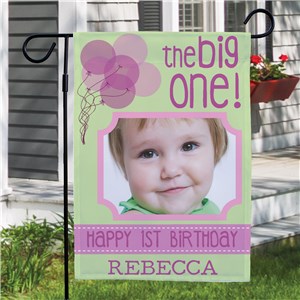 First Birthday Photo Garden Flag | Personalized Garden Flags