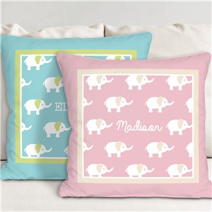 Personalized Baby Elephant Throw Pillow | Personalized Baby Pillow