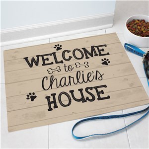 Personalized Welcome Pet Food Mat | Personalized Pet Mat