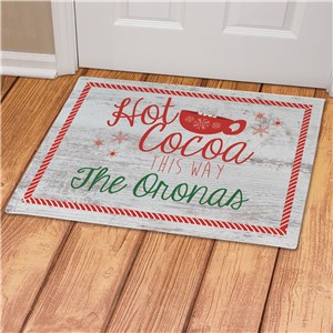 Personalized Hot Cocoa This Way Doormat | Personalized Doormats