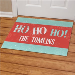 Personalized Ho Ho Ho Vintage Christmas Doormat | Retro Christmas Decorations