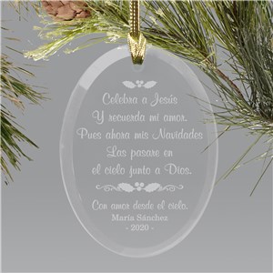 La Navidad personalizada en el ornamento conmemorativo del cielo